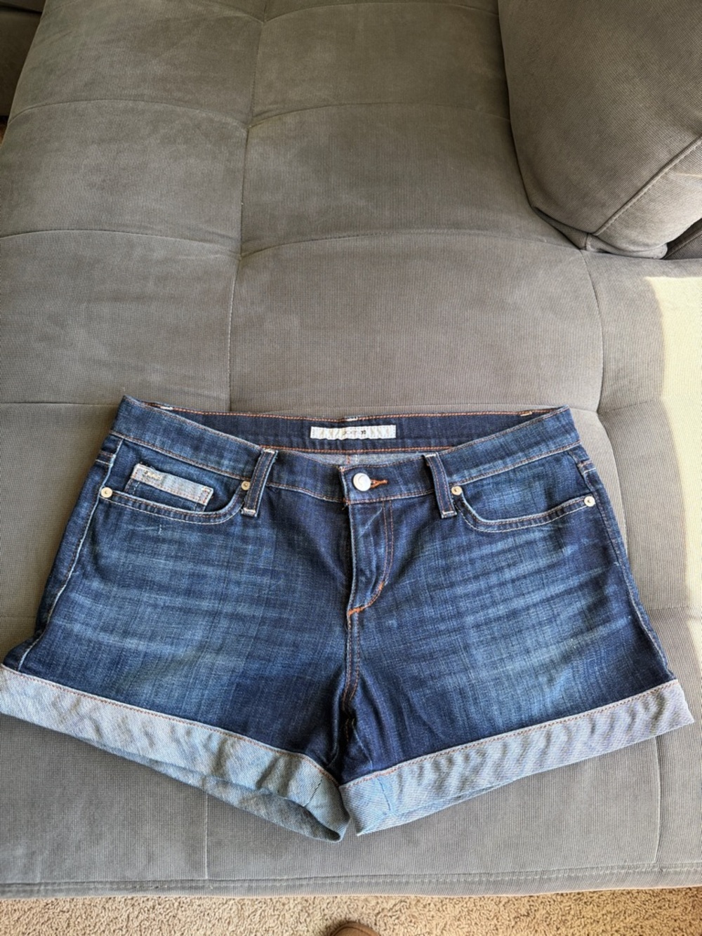 Joe's Jeans Dark Blue Denim Cuffed Jean Shorts
